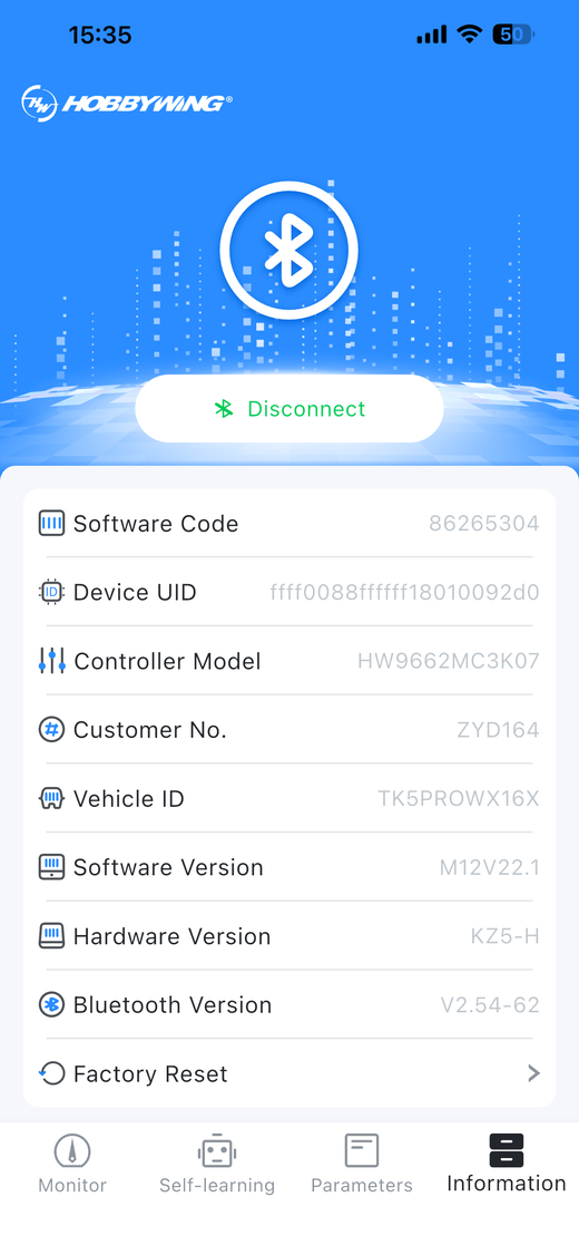 NEXVEY app settings