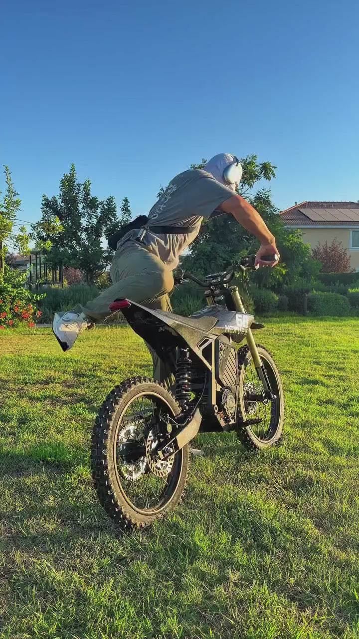 68v_ebikes showcasing the NEXVEY STORM electric dirt bike outdoors.